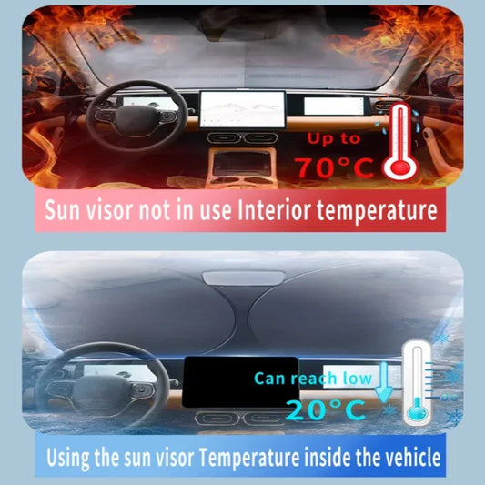 Peugeot 2008 Foldable Sun Visor 2019-2025 Windshield Sunshade - 