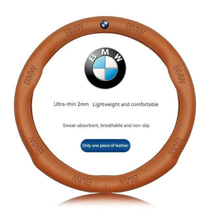 BMW Carbon Fiber Suede Leather Steering Wheel Cover for M Series X1 X3 X5 X6 E39 E46 E87 E90 E92 F10 F15 F25 F30 - BMW Black