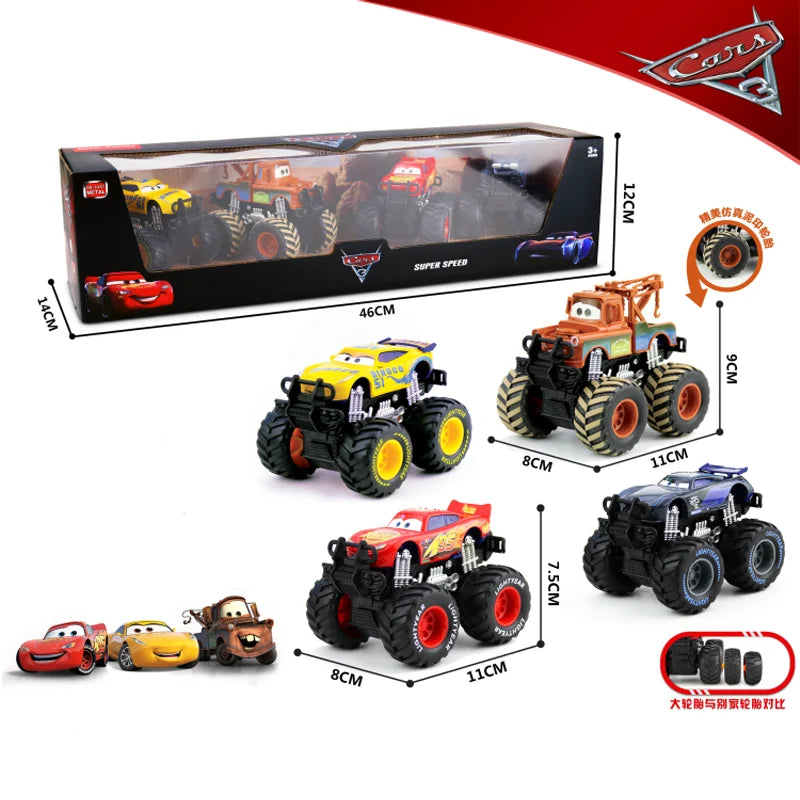 Disney Pixar Cars Off-Road Set – 4pcs Pullback Alloy Models - 6705 plastic