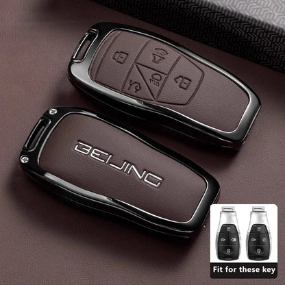 BAIC Leather Key Case - Style12-Brown-1PC