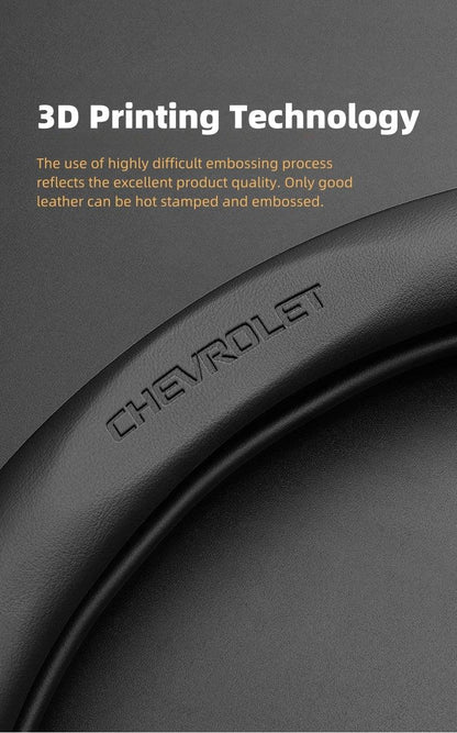 Chevrolet Cruze Silverado Tahoe 3D Embossed Steering Wheel Cover - Round Brown B