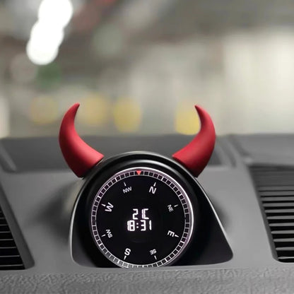 3D Devil Horn Car Interior Stickers – Fun Dashboard & Steering Wheel Decor