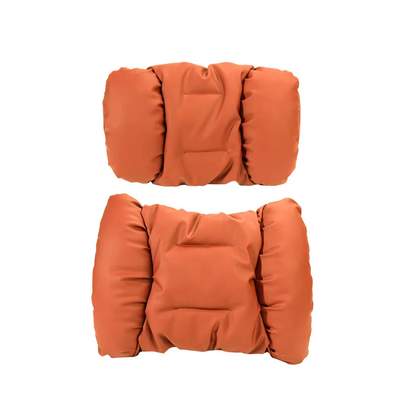 Bubble Cotton Car Headrest and Waist Cushion Set with Anti-Stain Leather