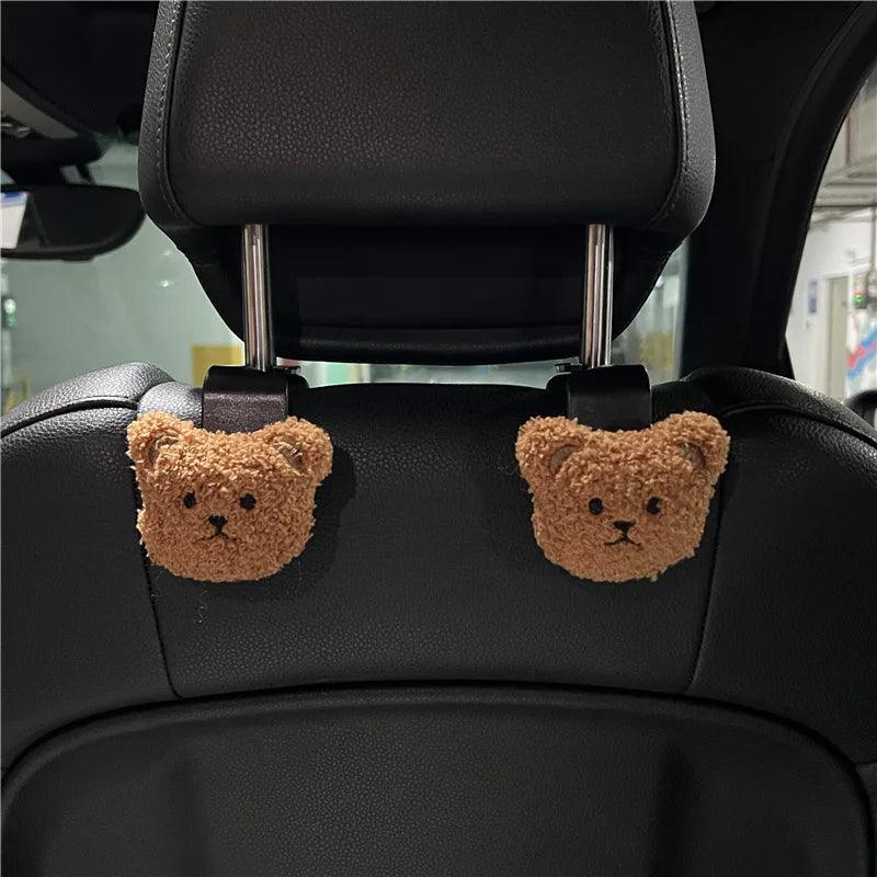 Black Coal Ball Car Seat Hooks - 2PC Headrest Storage Organizer