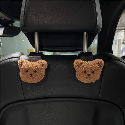 Black Coal Ball Car Seat Hooks - 2PC Headrest Storage Organizer