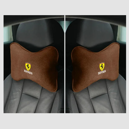 Ferrari Suede Neck Pillow - 2pc-Brown
