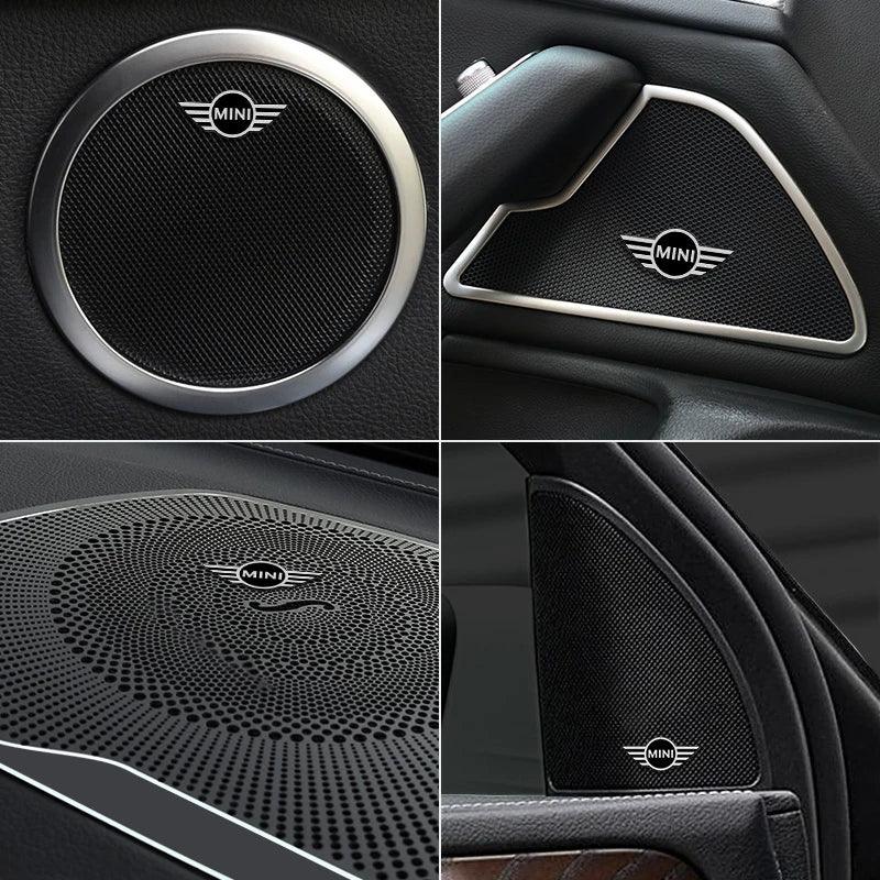 5Pcs/10Pcs Mini Aluminum Car Decorative Stickers For MINI Cooper R56 F56 R50 JCW Cabrio Aceman Countryman Clubman WORKS Roadster - 5pcs MINI