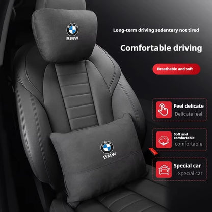 BMW Suede Neck Pillow & Lumbar Cushion