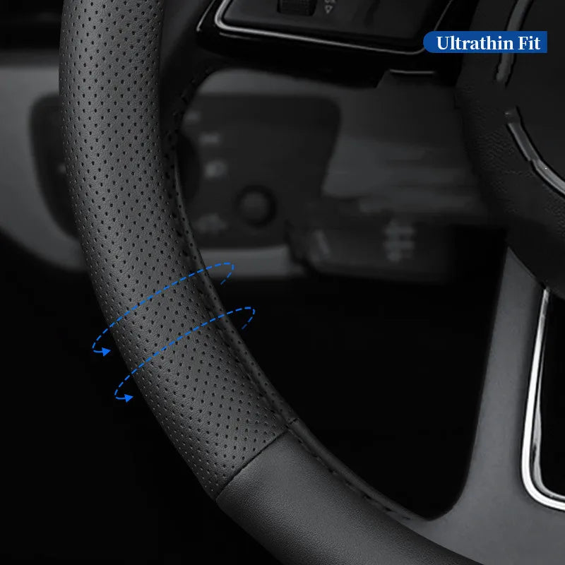 Ultra-Thin Leather Universal Steering Wheel Cover