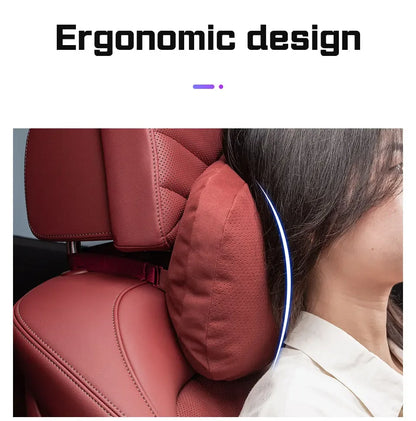 Jaecoo Breathable Suede Neck & Lumbar Support Pillow - set cognac