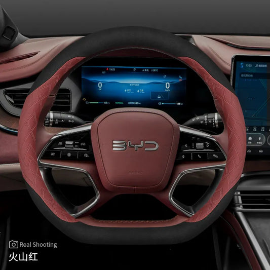 Non-Slip Leather Steering Wheel Cover for BYD 2025-2026 Models