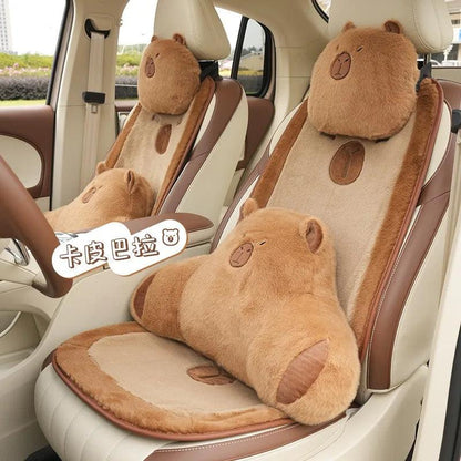 Capybara Car Neck Pillow - Cartoon Headrest Support Cushion Interior