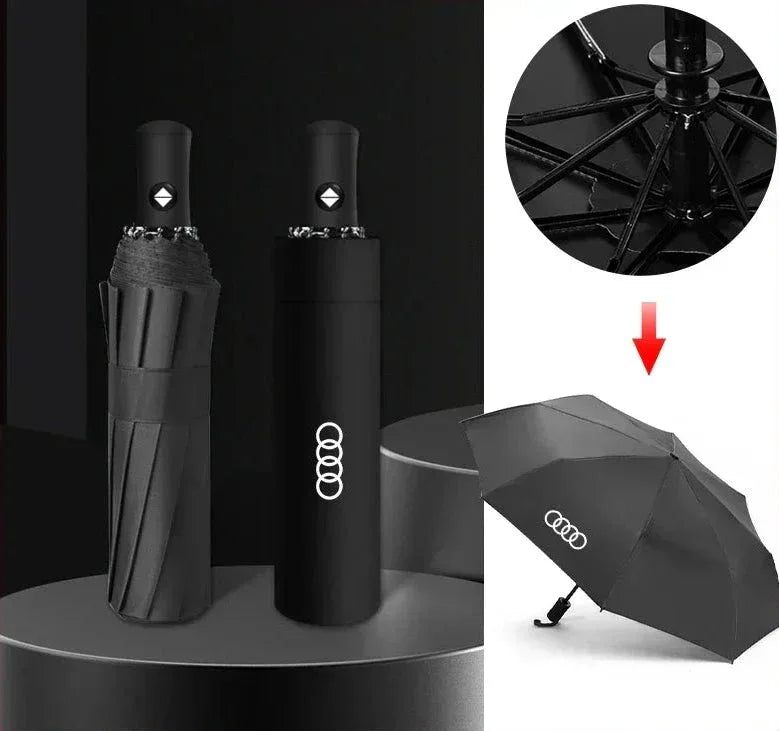 Audi Automatic Folding Car Umbrella | Sun & Rain Protection Cover - 