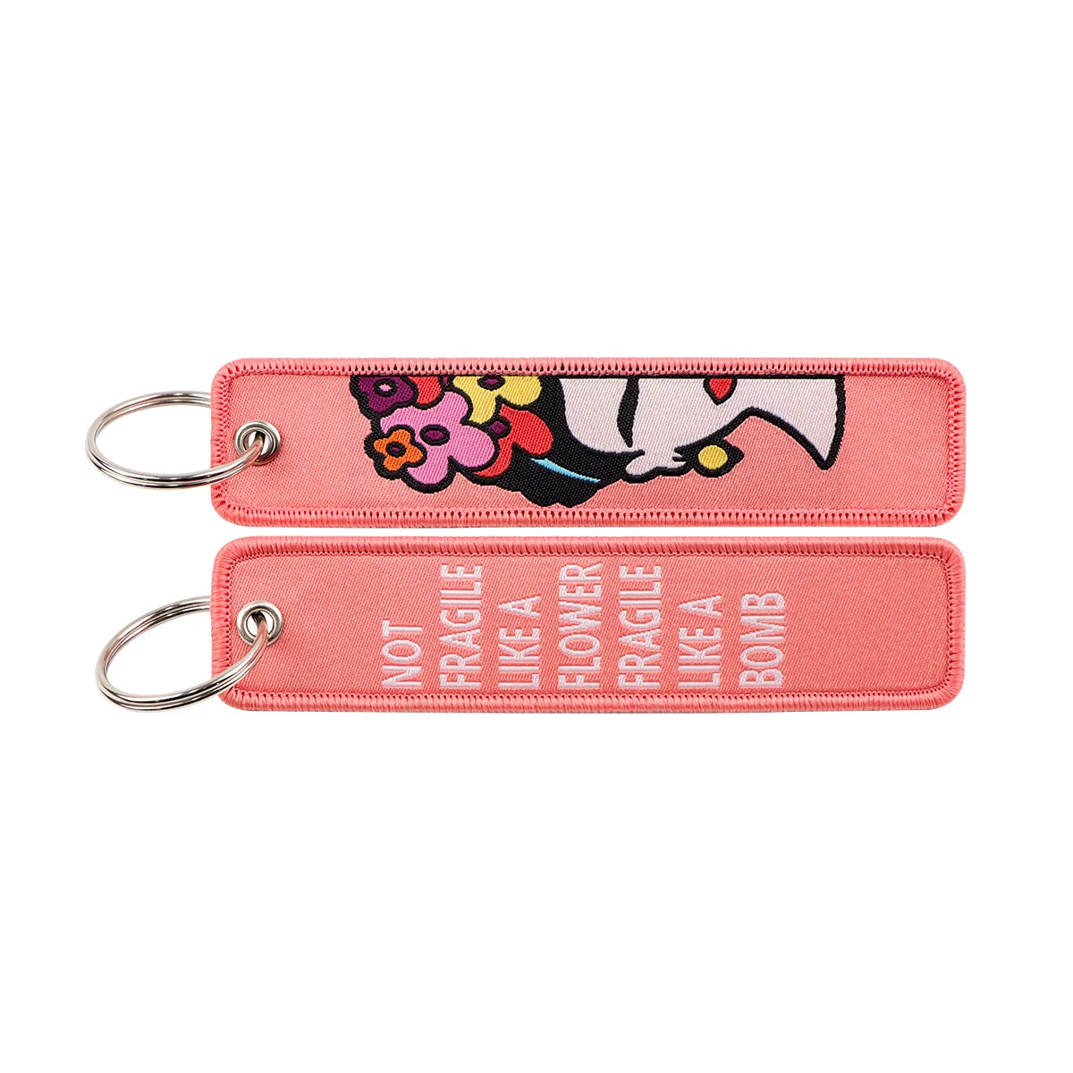 Embroidered Keys Tag Keychain - Personalized Key Identifier Fob