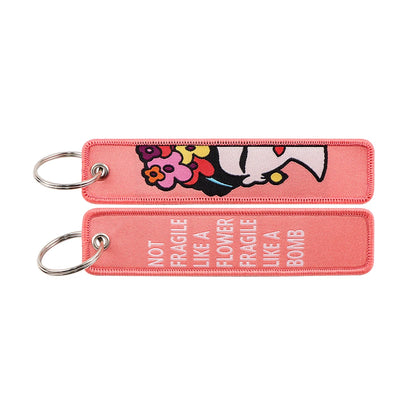 Embroidered Keys Tag Keychain - Personalized Key Identifier Fob