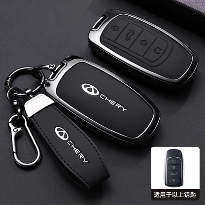 Chery Jaecoo Leather Key Case Holder with Chain - Tigo Omoda