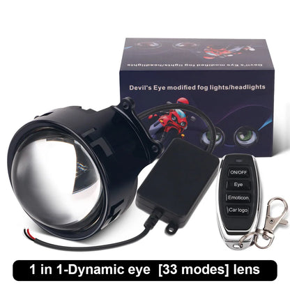 3-Inch Devil's Eye LED Headlight Retrofit Kit with Remote Control
