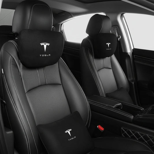 Tesla Car Headrest & Waist Pillow