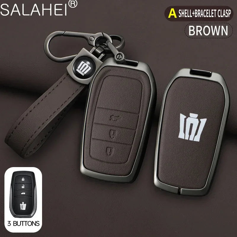 Toyota Key Cover - Zinc Alloy Case - B-brown keyring