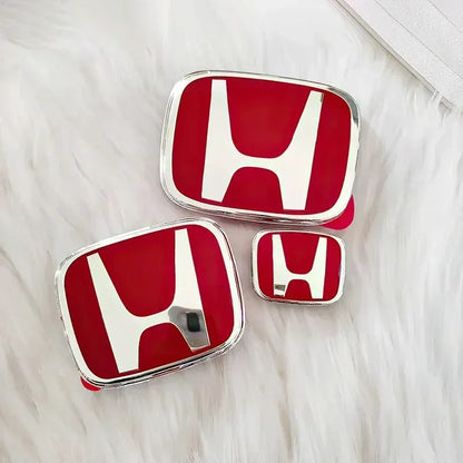 Honda Logo Badge Modification Sticker for Civic, Accord & CR-V - 3Pcs Set Red / 8th Accord 2008-2012