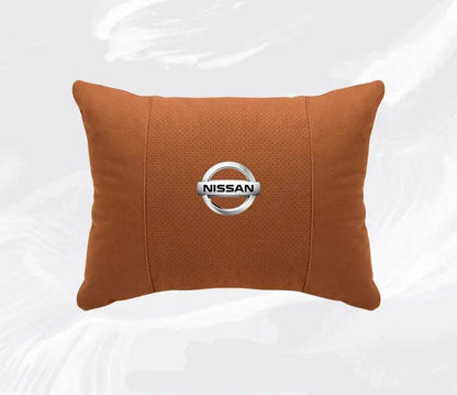 Nissan Car Neck & Lumbar Support Pillow for Sentra, Altima, X-Trail, Qashqai, Kicks & More - headrest 1pc white