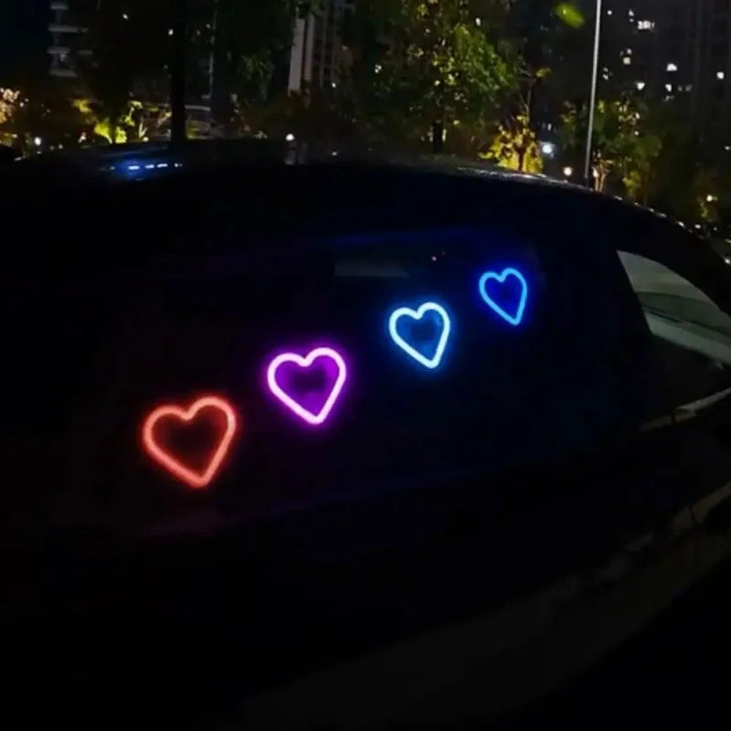 Solar LED Heart Car Window Light
