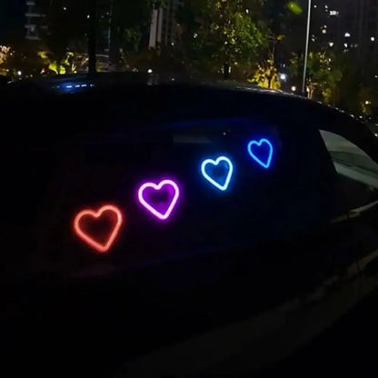 Solar LED Heart Car Window Light