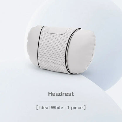 Custom Logo Leather Car Seat Neck Pillow & Lumbar Support Cushion