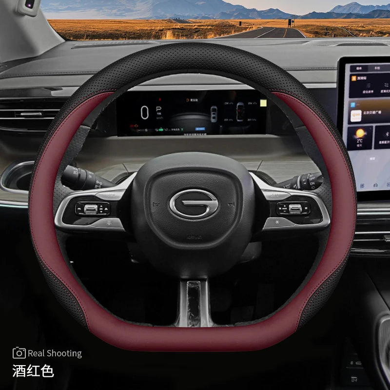 Leather Steering Wheel Cover for GAC GS3 GS4 Emzoom Empow Emkoo