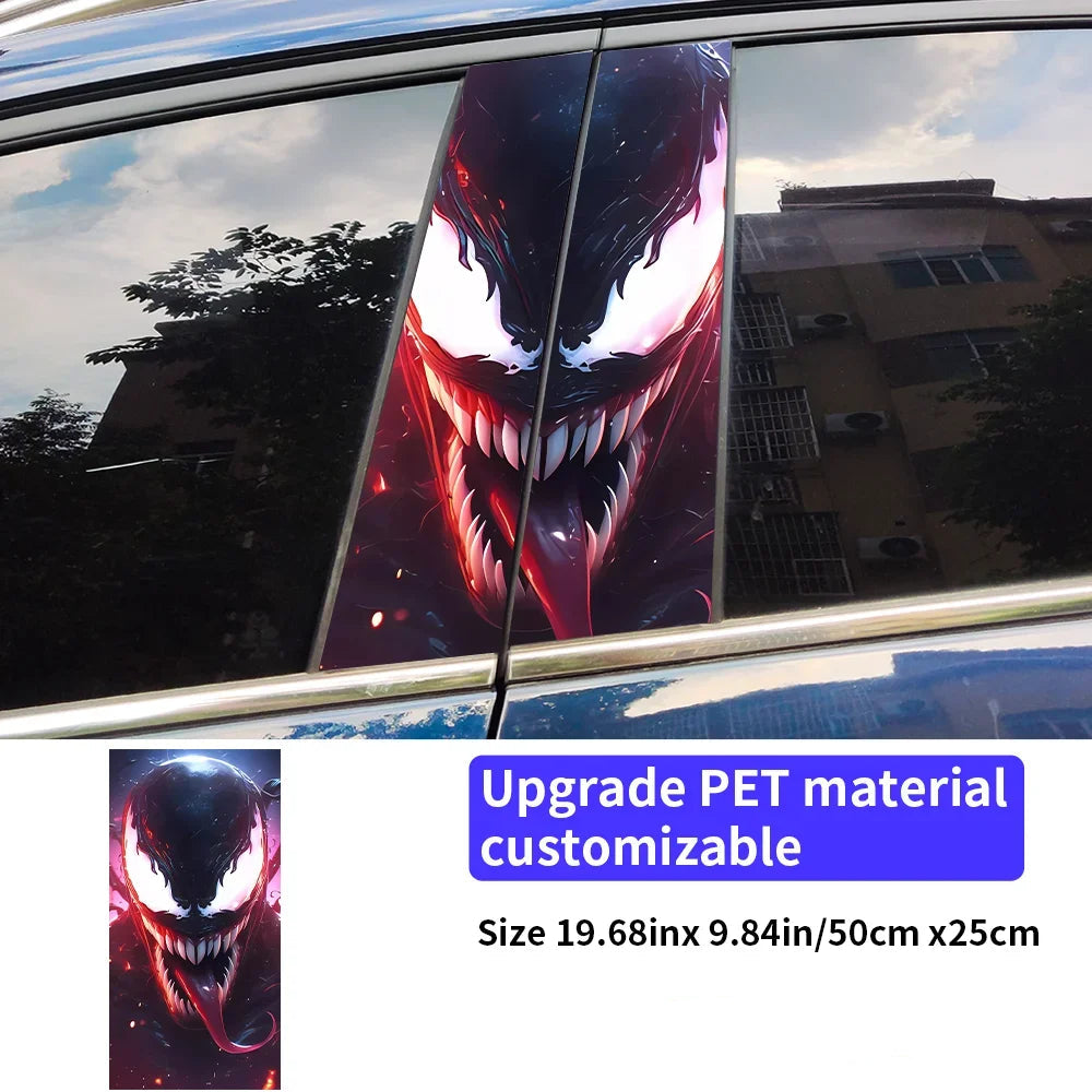 Venom Car Stickers – B-Pillar Center Column Vinyl Decals, Waterproof & Scratch-Proof - 1