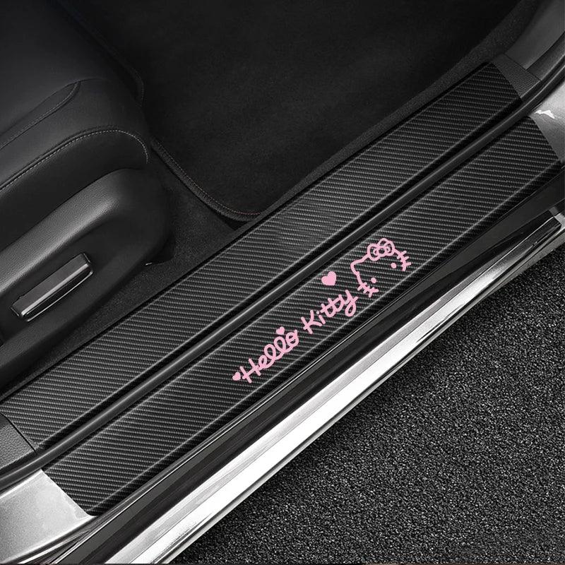 Hello Kitty Leather Car Door Sill Protector Anti-Scratch Stickers