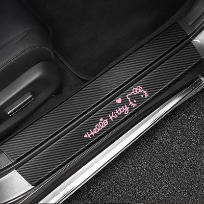 Hello Kitty Leather Car Door Sill Protector Anti-Scratch Stickers