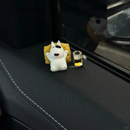 Bull Terrier Dashboard Figurine - Resin Car Interior Ornament
