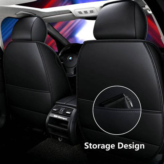 Universal Faux Leather Car Seat Cover - Black Front