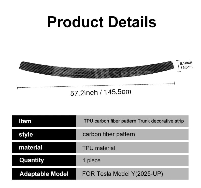 Tesla Model Y Juniper 2025+ Carbon Fiber PPF B-pillar Trunk Film - Triangle