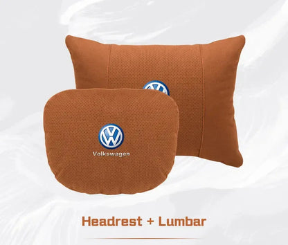 Volkswagen Neck Pillow & Lumbar Support - set cognac