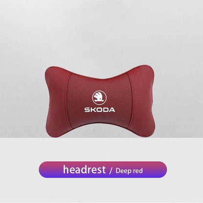 Car Seat Neck Pillow for Skoda – Compatible with Octavia, Superb, Rapid, Kodiaq, Karoq, Fabia, Kamiq & More - 