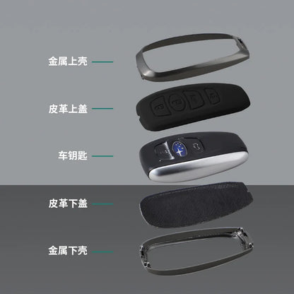 Zinc Alloy Leather Car Key Case Cover Subaru BRZ STI XV Forester