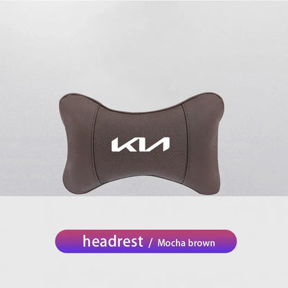 KIA Car Headrest & Lumber Support Pillow - Mocha Brown Headrest