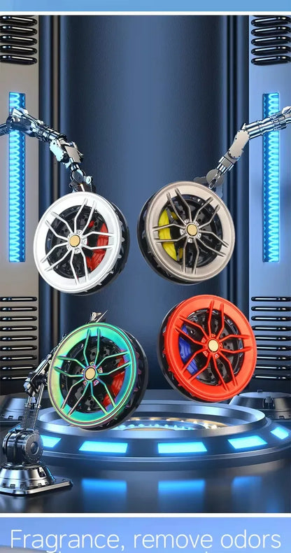 Rotatable Wheel Hub Car Air Freshener Vent Clip - Red