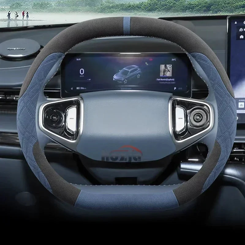 Suede Leather Steering Wheel Cover for Geely Preface Starray Cityray