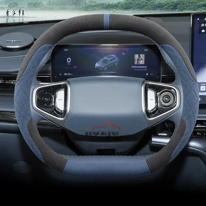 Suede Leather Steering Wheel Cover for Geely Preface Starray Cityray