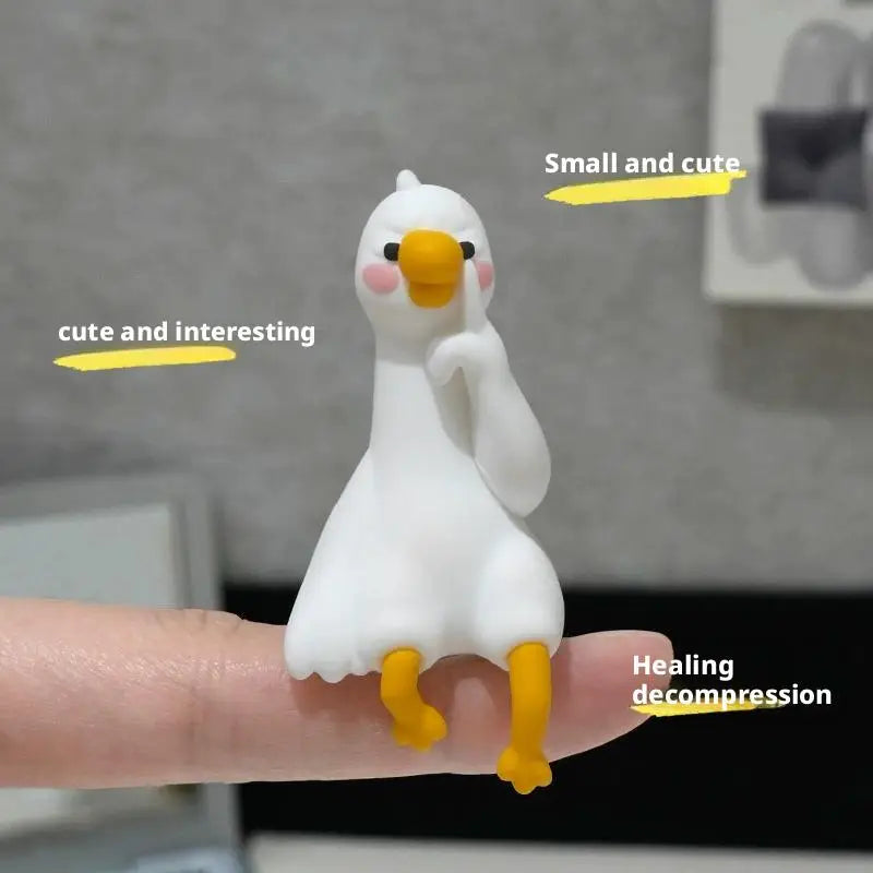 Resin Mini Goose Figurines for Car Dashboard & Desk Decor