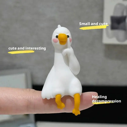 Resin Mini Goose Figurines for Car Dashboard & Desk Decor