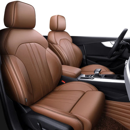 Custom-Fit Leather Car Seat Covers for Audi A3, A4, A6, Q3, Q5, Q7, A7 & TT – Full 5-Seat Set