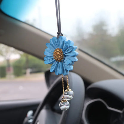 Daisy Car Rearview Mirror Pendant – Cute Floral Hanging Ornament
