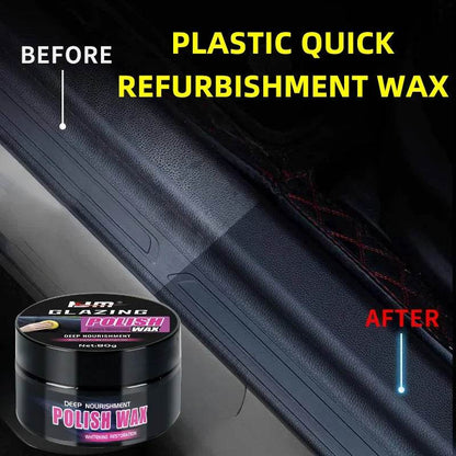 Universal Leather & Plastic Repair Polishing Wax – Interior Reconditioning Cream for Car Leather, Plastic & Rubber Care - 80g