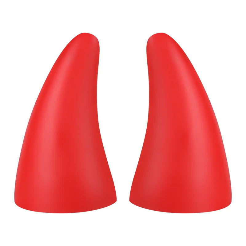 Car Roof Devil Horn Decoration – Self-Adhesive - Crimson Red