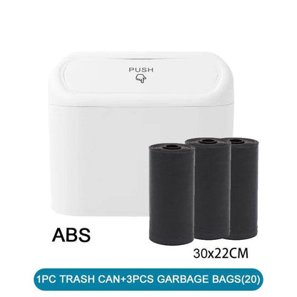 Leak-Proof Car Trash Can with Lid – Includes 60 Garbage Bags - 1pcs garbage bag