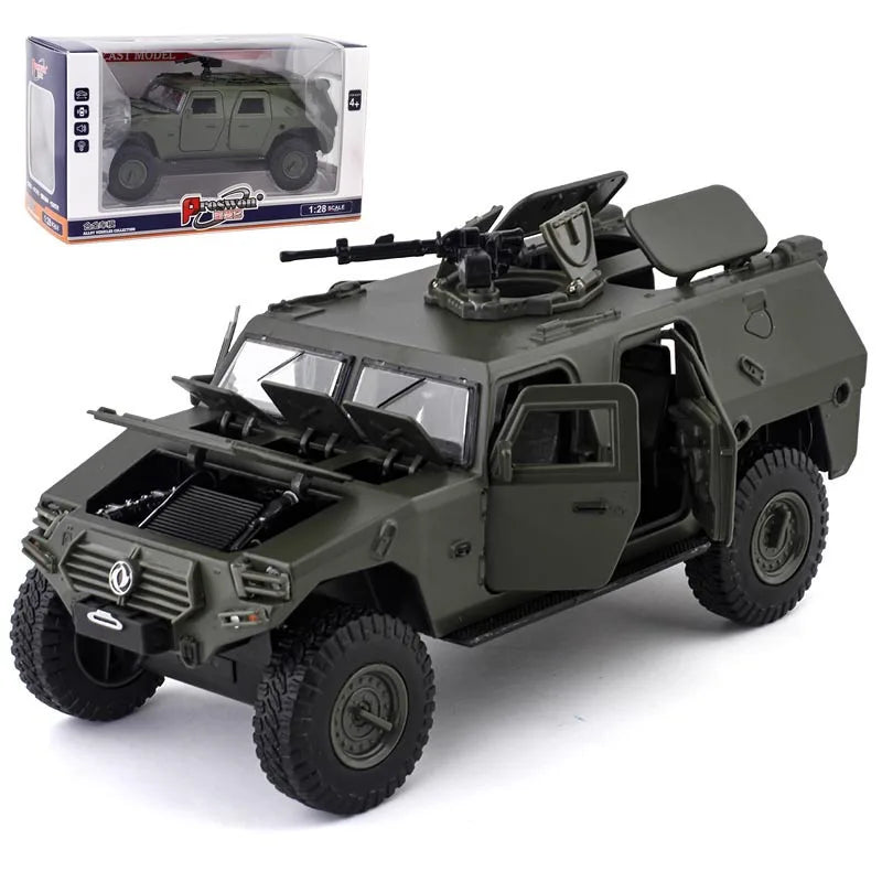 Military Diecast Car Model – Tactical Vehicle with LED & Sound - Gold